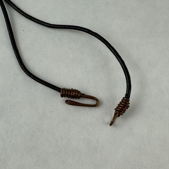 Handcrafted Wood and Resin Pendant Necklace 20" Cord Copper Clasp Rustic Art - Picture 4 of 7